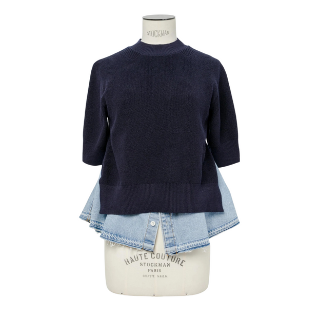 Denim & Knit Pullover