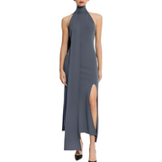Halterneck Matte Viscose Dress