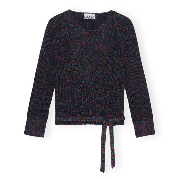 Sparkle Rib Wrap Top