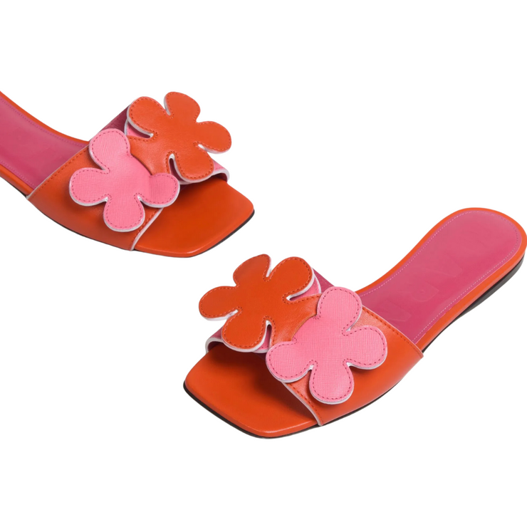 Floral Leather Slide