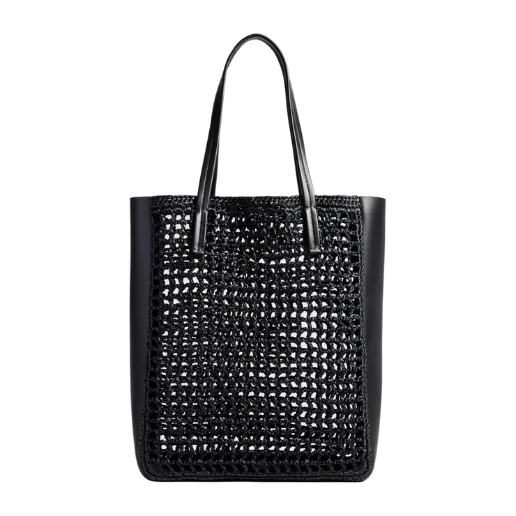 Zoe Black Raffia Tote