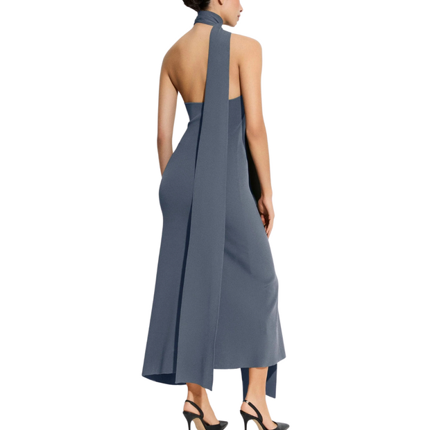 Halterneck Matte Viscose Dress
