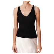 Black Rib V-Neck Tank