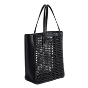 Zoe Black Raffia Tote