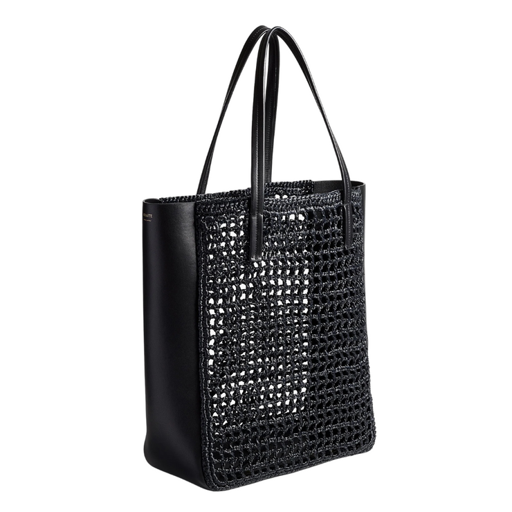Zoe Black Raffia Tote