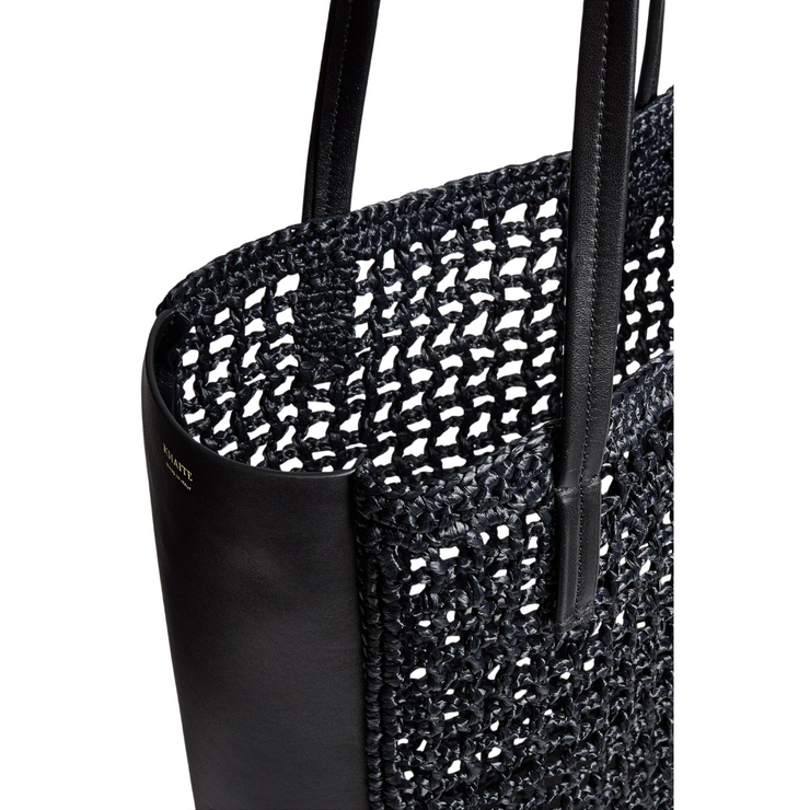 Zoe Black Raffia Tote