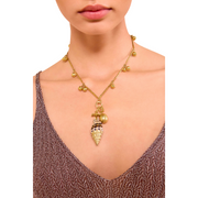 LIVIA SPOTTED JASPER & MIXED MOTIF SHELL NECKLACE