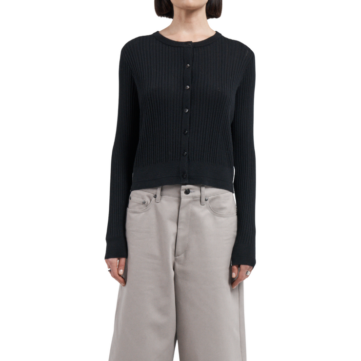 Pointelle Ribbed Cardigan