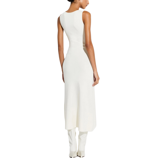 CREAM WAIST TIE DRESS