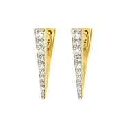 Small Diamond V Hoop Earring - PAIR
