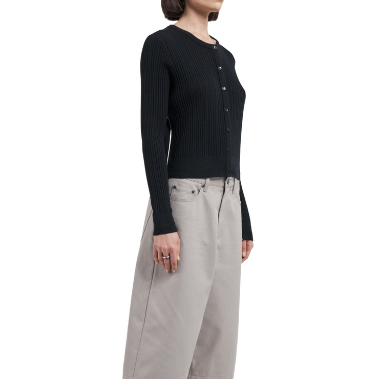 Pointelle Ribbed Cardigan