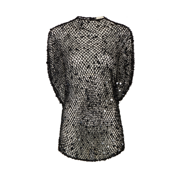 Net Mesh Sequin Cape Tee