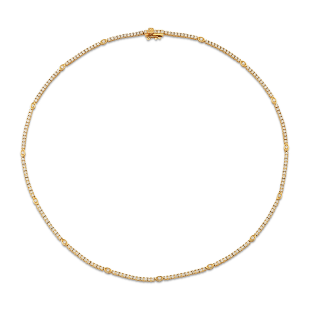 Marquise Eye Station Tennis Necklace