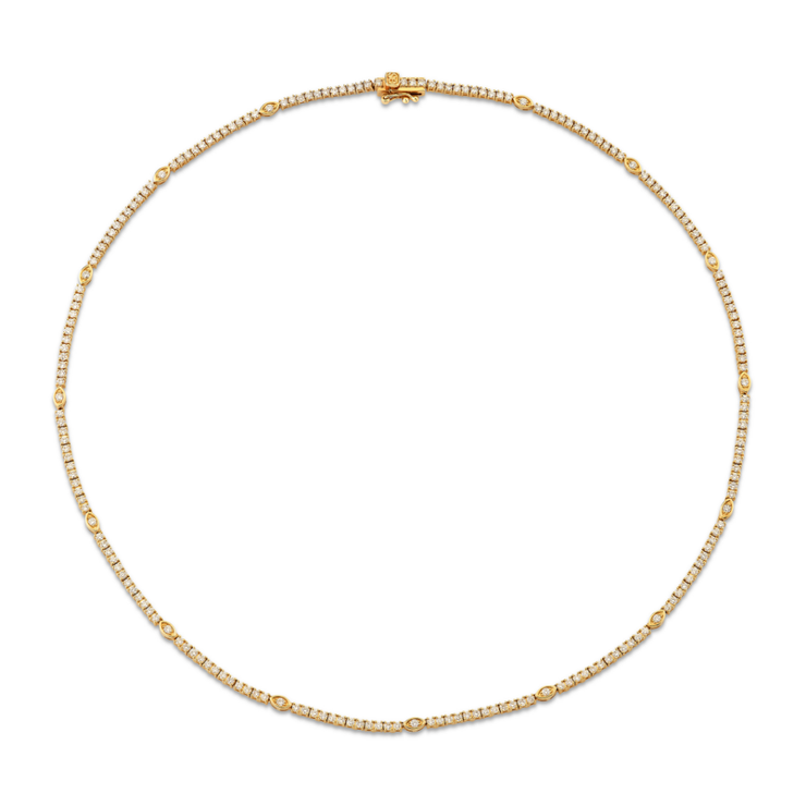 Marquise Eye Station Tennis Necklace