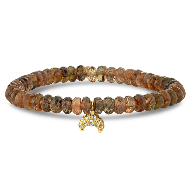 Croissant Charm Beaded Bracelet