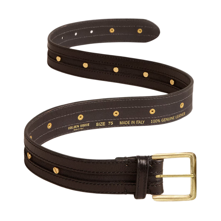 Gold Studded Washed Black Belt