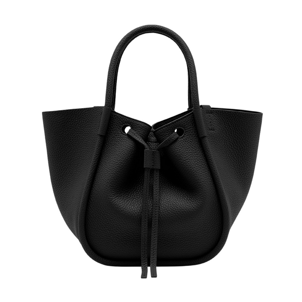 Black Small Ruched Tote