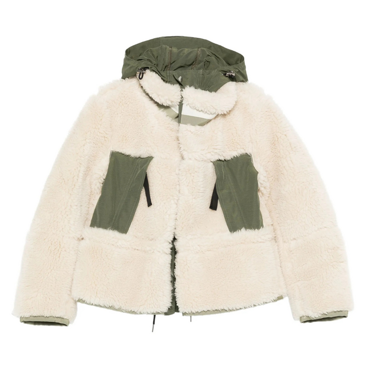 Faux Shearling & Grosgrain Jacket