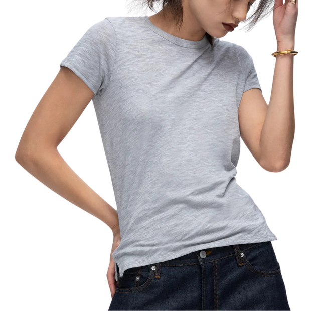 Heathered Grey Schoolboy Crew