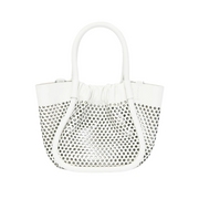 XS Ruched Tote in Perforated Leather