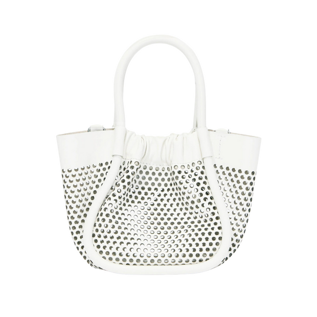 XS Ruched Tote in Perforated Leather
