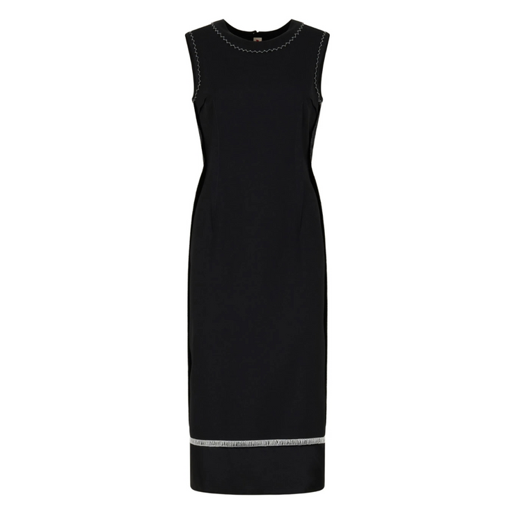 Tropical Wool Midi Dress