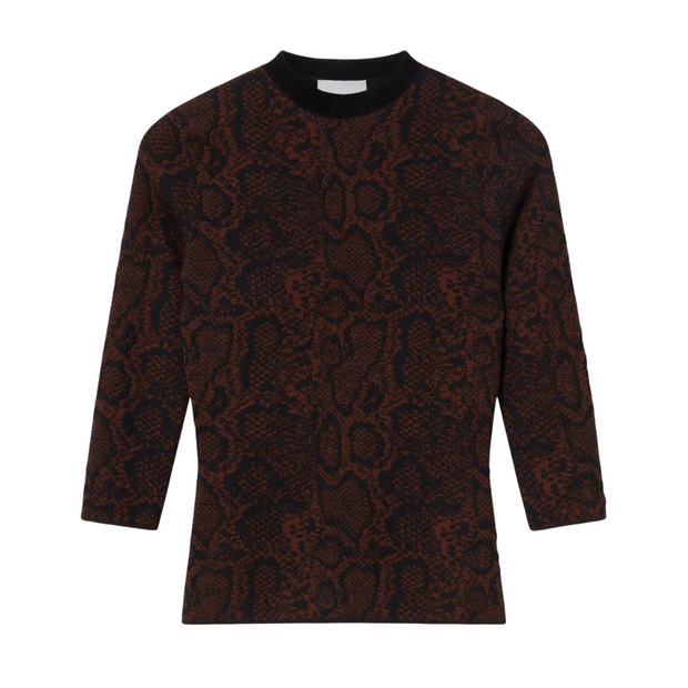 Jacquard Snake Print Top