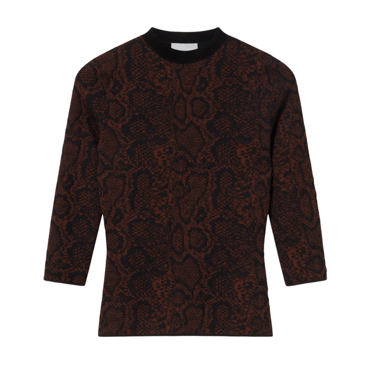 Jacquard Snake Print Top