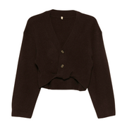 TWISTED FRONT RIBBED CARDIGAN