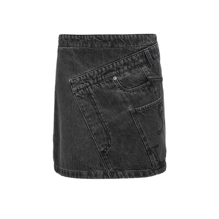 Twisted Denim Mini Skirt