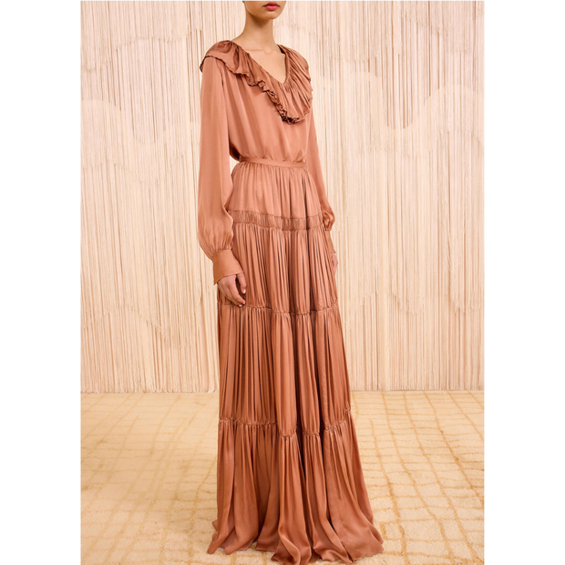 Gaelle Silk Maxi Skirt