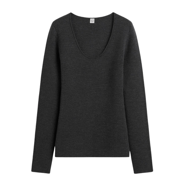 Charcoal Compact Knit Top