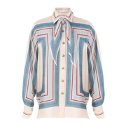 Ticking Stripe Scarf Shirt
