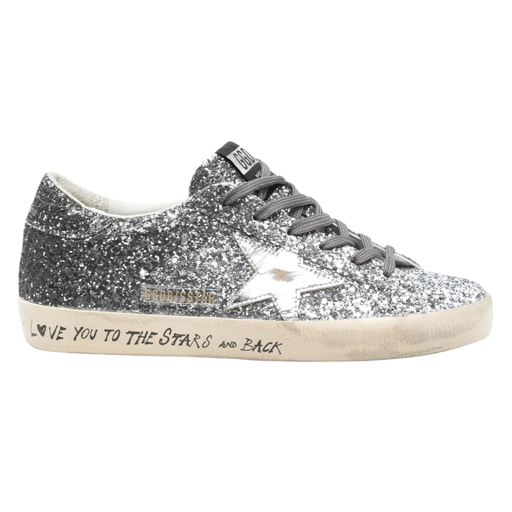 Silver & Black Glitter Superstar