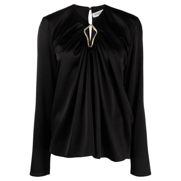 Long Sleeve Draped Blouse