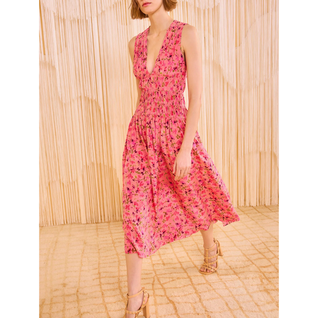 SYLVIE V-NECK MIDI DRESS