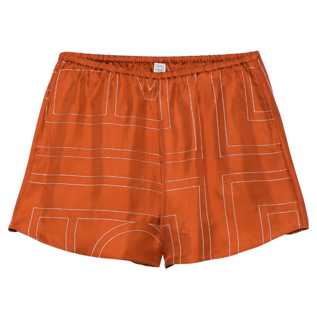 Terracotta Silk Shorts