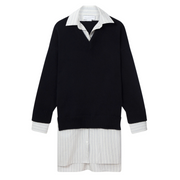 Stripe Sweater Shirt Dress