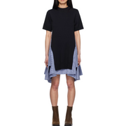 Knit x Cotton Poplin Dress