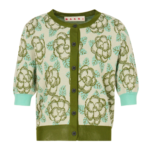 Flower Jacquard Cardigan