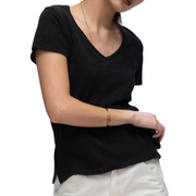 Black V-Neck Schoolboy T