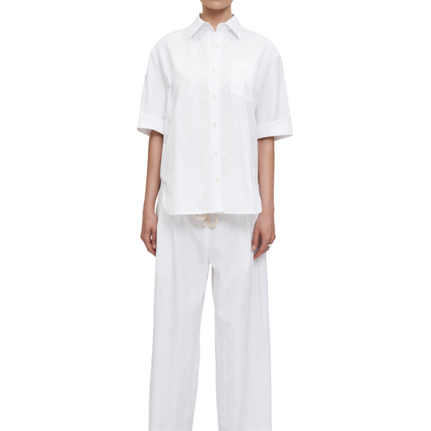 White Short Sleeve Oversized Shirt