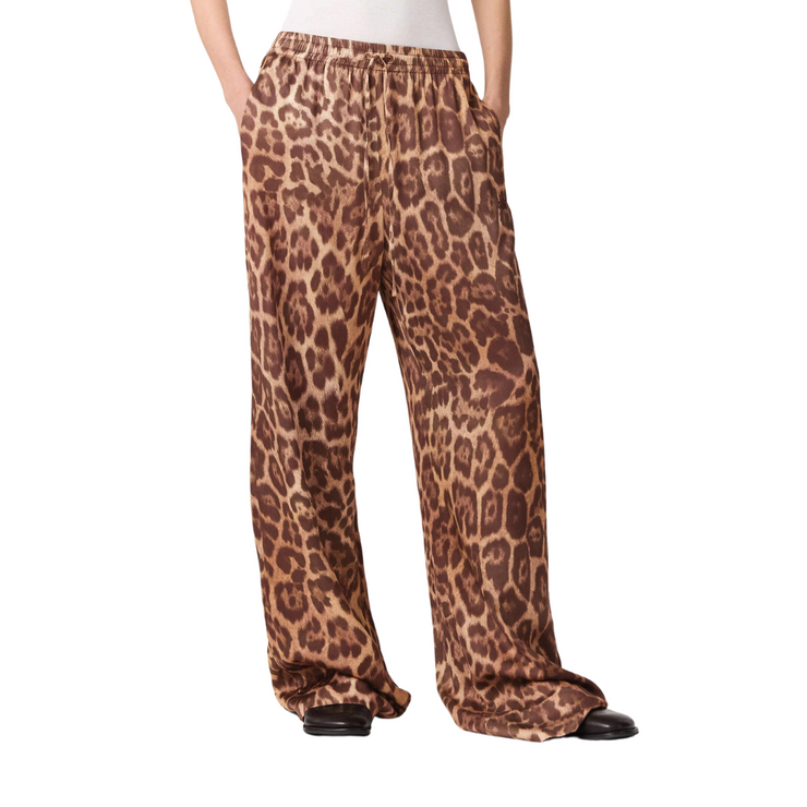 Leopard Silk Trousers