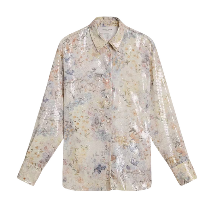 Pastel Floral Sequin Top