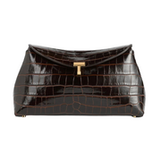 T-Lock Croco Embossed Clutch