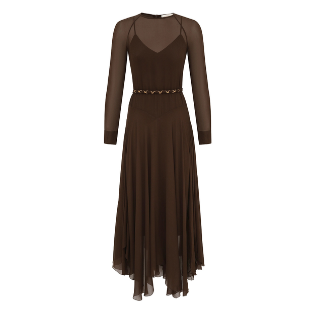 Chain Belt Handkerchief Dress