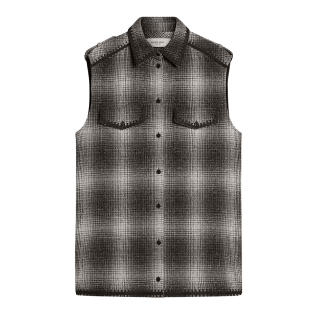 Wool Check Shirt Vest