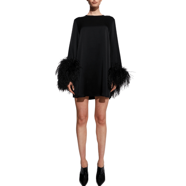 Black Satin Shift Dress