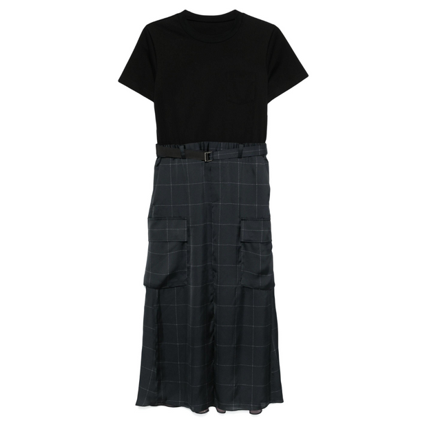 Windowpane T-Shirt Dress