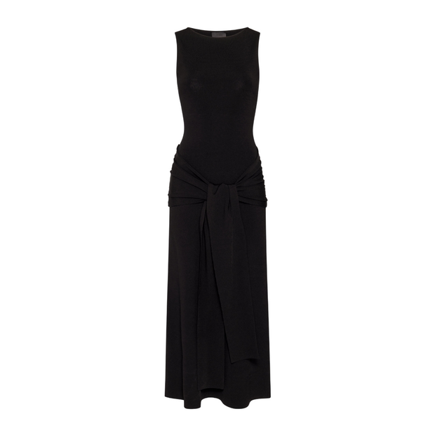 Tie Waist Dress - Black